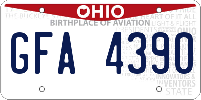 OH license plate GFA4390