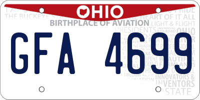 OH license plate GFA4699