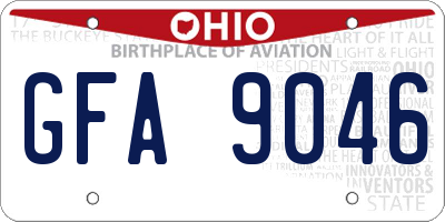 OH license plate GFA9046