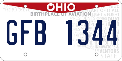 OH license plate GFB1344