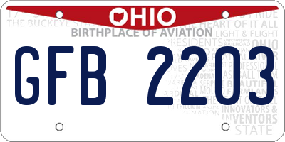 OH license plate GFB2203