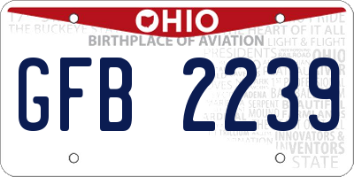 OH license plate GFB2239