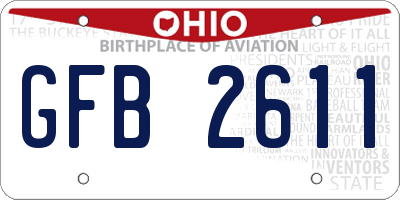 OH license plate GFB2611