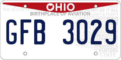 OH license plate GFB3029