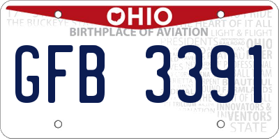 OH license plate GFB3391