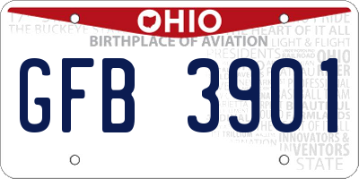 OH license plate GFB3901