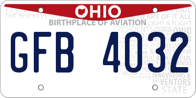 OH license plate GFB4032