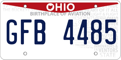 OH license plate GFB4485