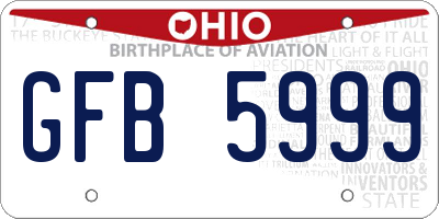 OH license plate GFB5999