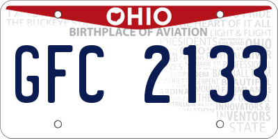 OH license plate GFC2133