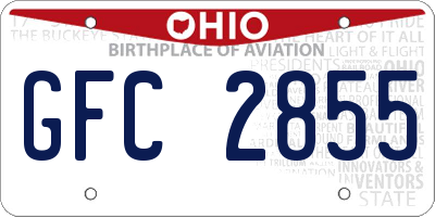 OH license plate GFC2855