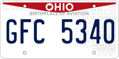 OH license plate GFC5340