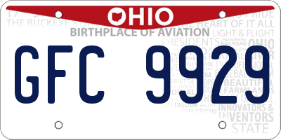 OH license plate GFC9929
