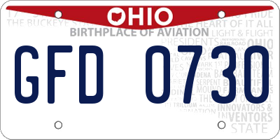 OH license plate GFD0730