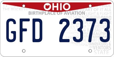 OH license plate GFD2373