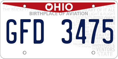 OH license plate GFD3475