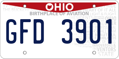 OH license plate GFD3901