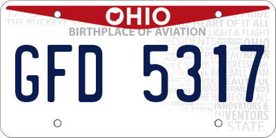OH license plate GFD5317