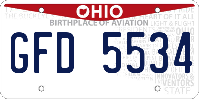 OH license plate GFD5534