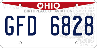 OH license plate GFD6828