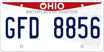 OH license plate GFD8856