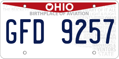 OH license plate GFD9257