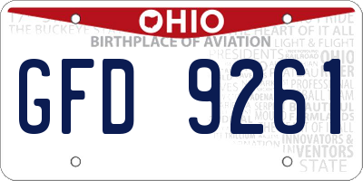 OH license plate GFD9261