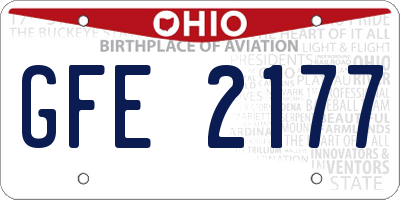 OH license plate GFE2177