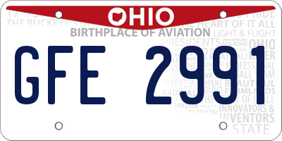 OH license plate GFE2991