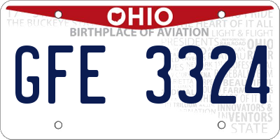 OH license plate GFE3324
