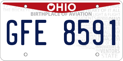 OH license plate GFE8591