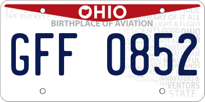OH license plate GFF0852