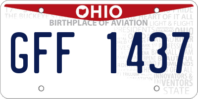 OH license plate GFF1437