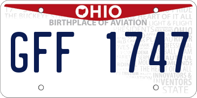 OH license plate GFF1747