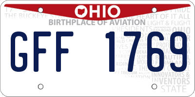 OH license plate GFF1769