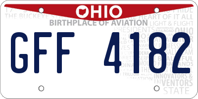 OH license plate GFF4182