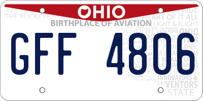 OH license plate GFF4806
