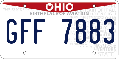 OH license plate GFF7883