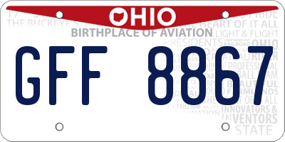 OH license plate GFF8867