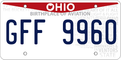 OH license plate GFF9960