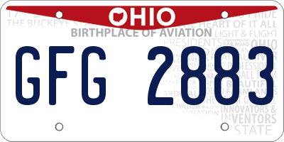 OH license plate GFG2883