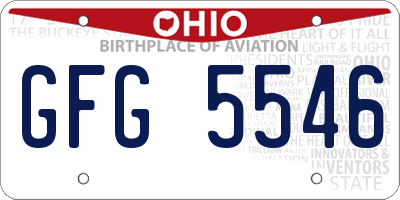 OH license plate GFG5546