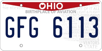 OH license plate GFG6113