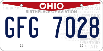 OH license plate GFG7028