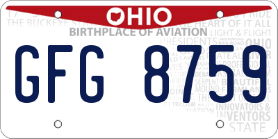OH license plate GFG8759