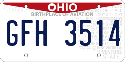 OH license plate GFH3514