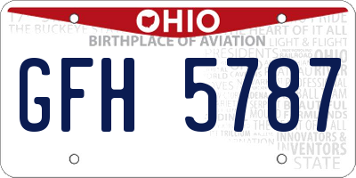 OH license plate GFH5787