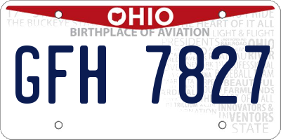 OH license plate GFH7827