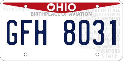 OH license plate GFH8031