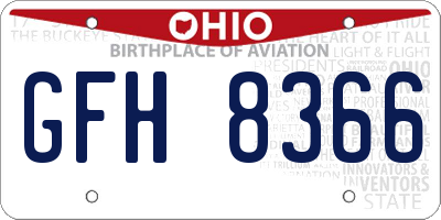 OH license plate GFH8366
